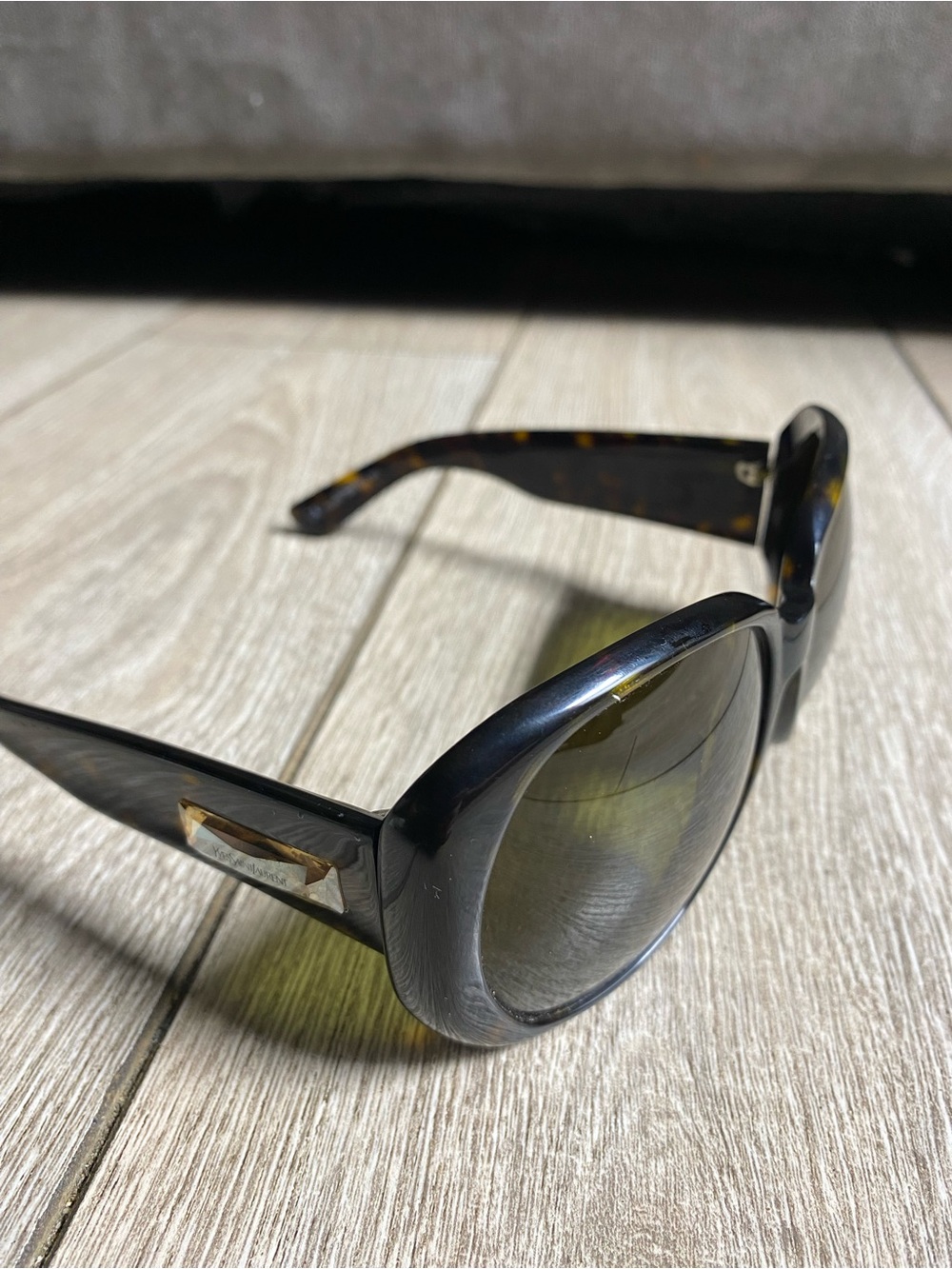 Vintage Yves Saint Laurent YSL 6189/S Oversized Oval Sunglasses Tortoise Italy